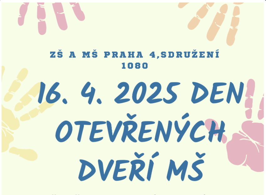 Den otevřených dveří MŠ - 16. 4. 2025